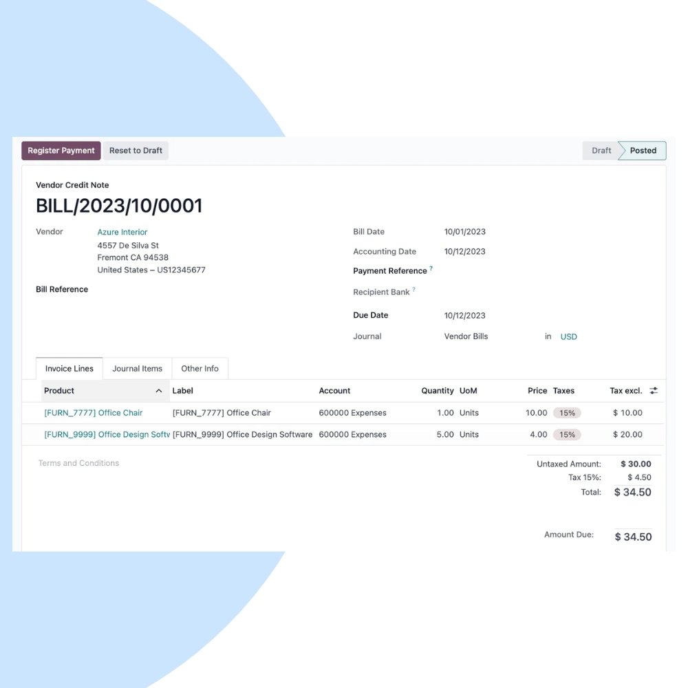 Odoo Accounting Implementation