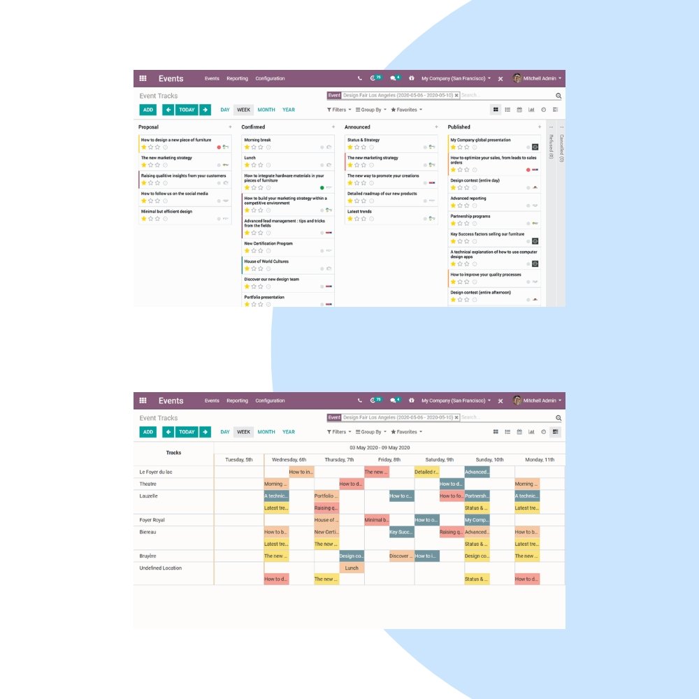 Odoo Events Implementation
