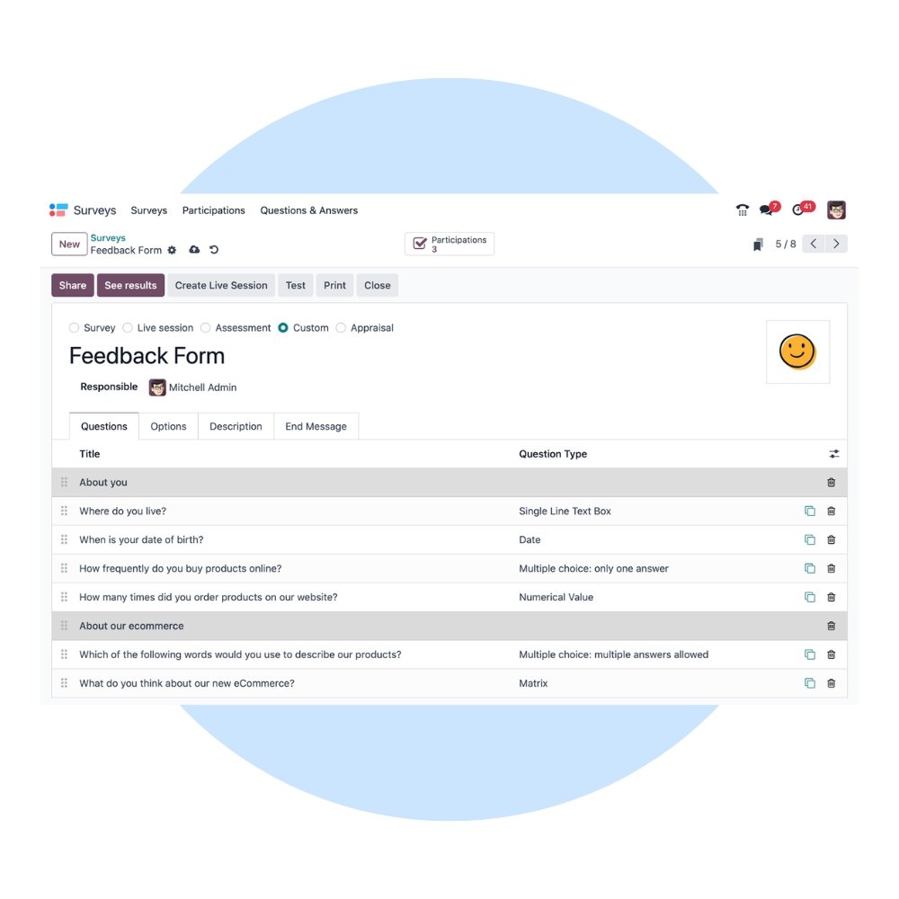 Odoo Surveys Customization