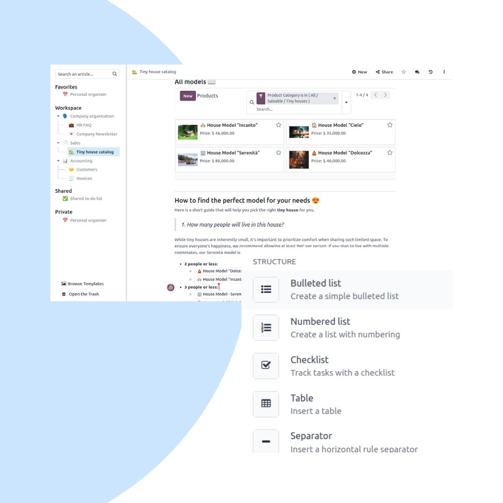 Odoo Knowledge Implementation