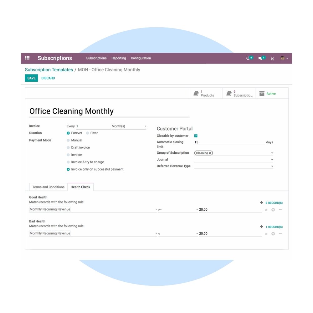 Odoo Subscriptions Customization