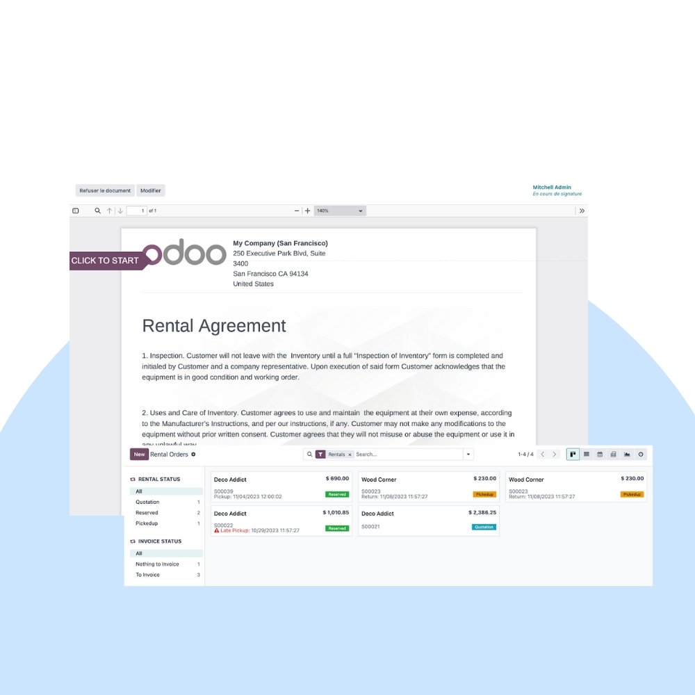 Odoo Rental Support