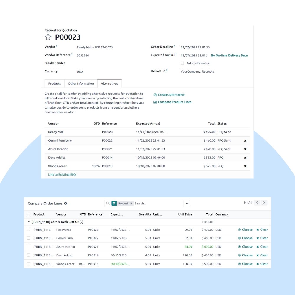 Odoo Purchase Support